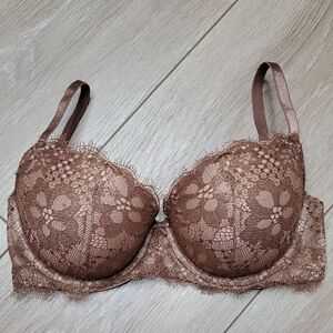 Victoria's Secret Dream Angels Lined Demi Brown Bra - 32D